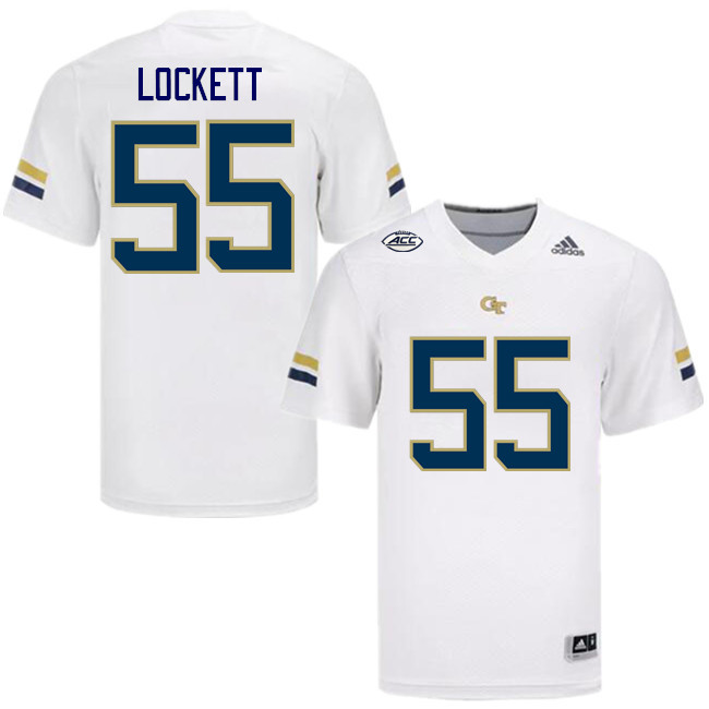 Men-Youth #55 Horace Lockett Georgia Tech Yellow Jackets 2023 College Football Jerseys Stitched-Whit